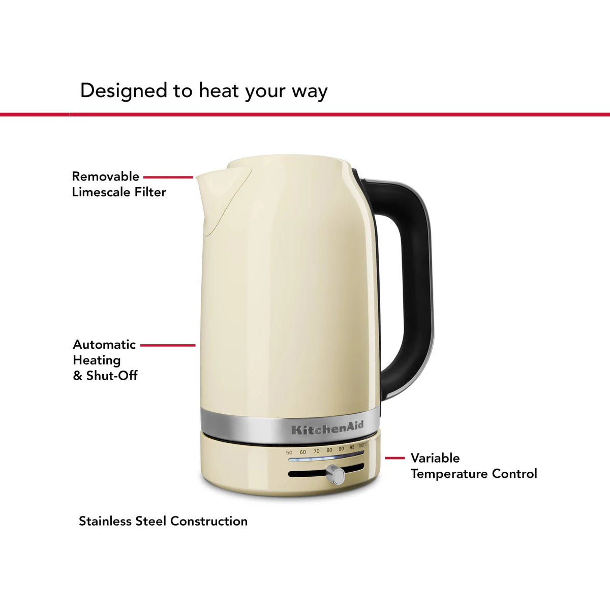 Kitchenaid KEK1701 Electric Kettle Almond Cream 1.7L | Minimax