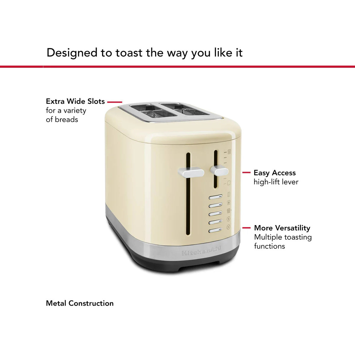 Kitchenaid KMT2109 2 Slice Toaster Almond Cream | Minimax