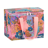 Kollab Bethany Lunch Box featuring vibrant multicolour floral print and pink handles