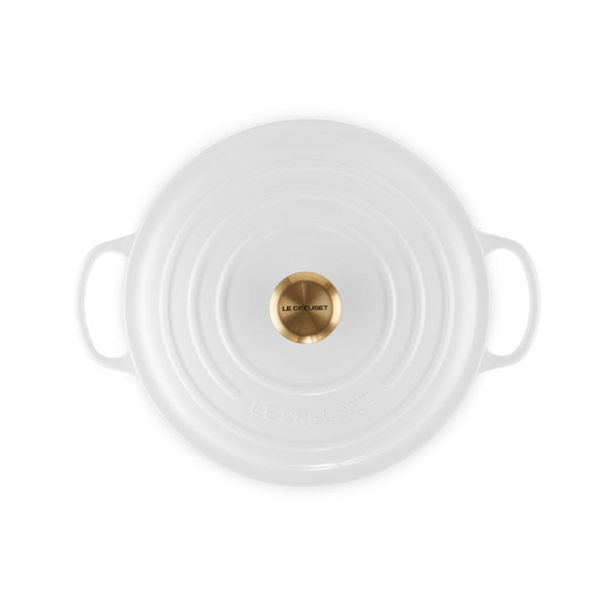 Le Creuset Signature Cast Iron Round Casserole White with Gold Knob 28cm (6.7L) | Minimax