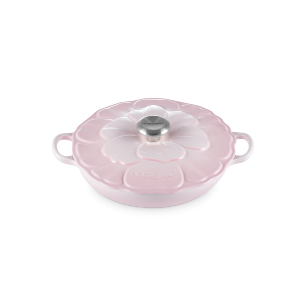 Le Creuset Cast Iron Petal Shallow Casserole Pink 26cm | Minimax