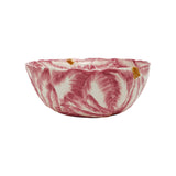 La Ceramica Radicchio Round Bowl Large Red 32x13cm – side view showing painted leaf design