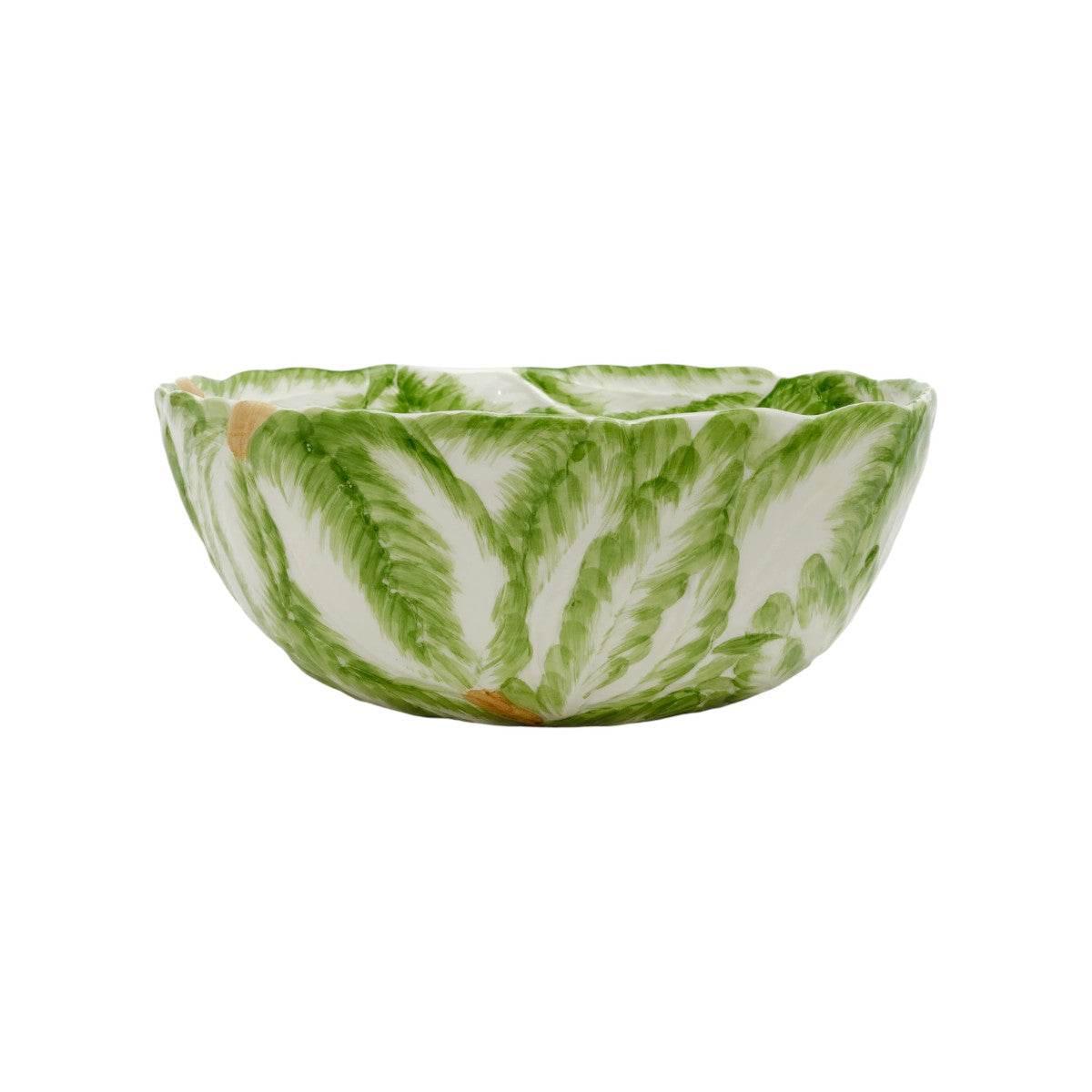 La Ceramica Radicchio Round Bowl Large Green 32x13cm – single bowl side profile on white background