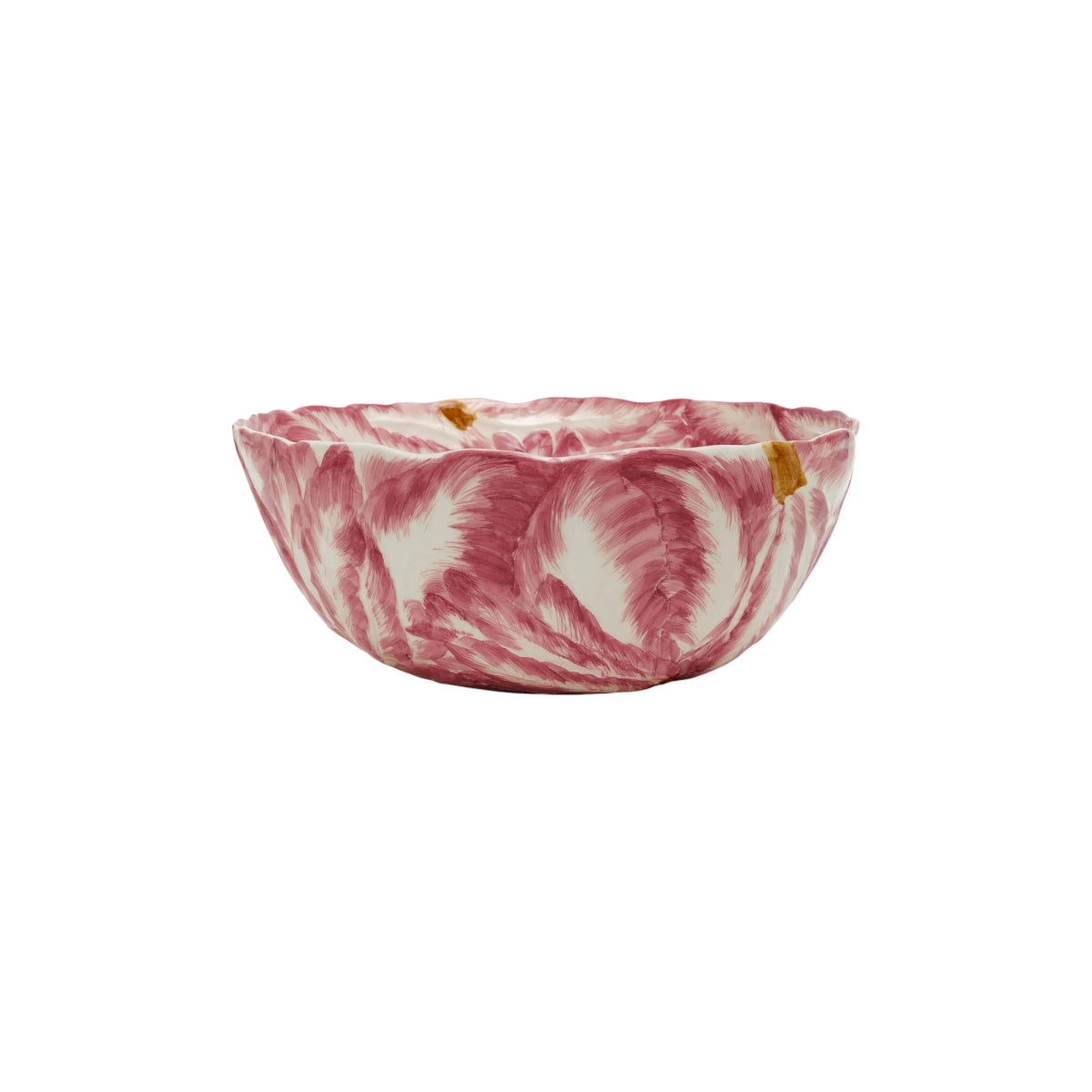 La Ceramica Radicchio Round Bowl Medium Red 26x11cm – side profile on white background