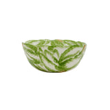 La Ceramica Radicchio Bowl Round Green Small 20x9cm - Decorative bowl with green leaf pattern on a white background