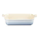 Le Creuset 32cm Heritage rectangular dish in coastal blue gradient enamel