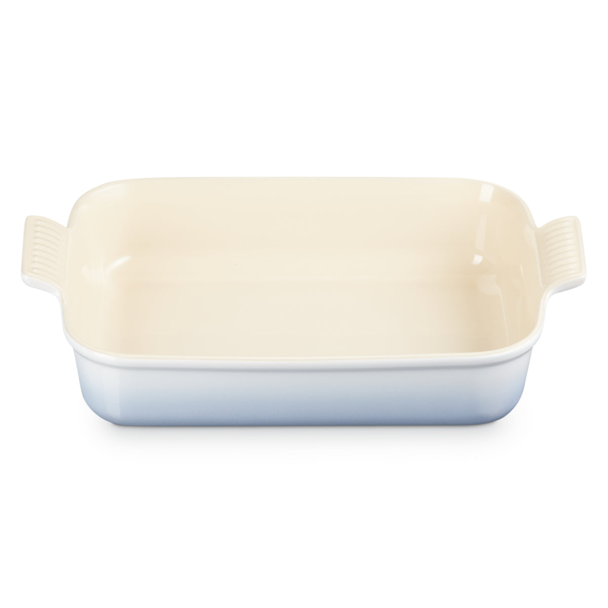 Le Creuset 32cm Heritage rectangular dish in coastal blue gradient enamel