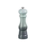 Le Creuset pepper mill 21cm in Sea Salt green, glossy finish.