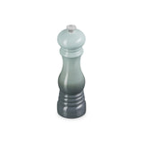 Le Creuset pepper mill 21cm in Sea Salt green, glossy finish.