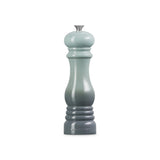 Le Creuset pepper mill 21cm in Sea Salt green, glossy finish.
