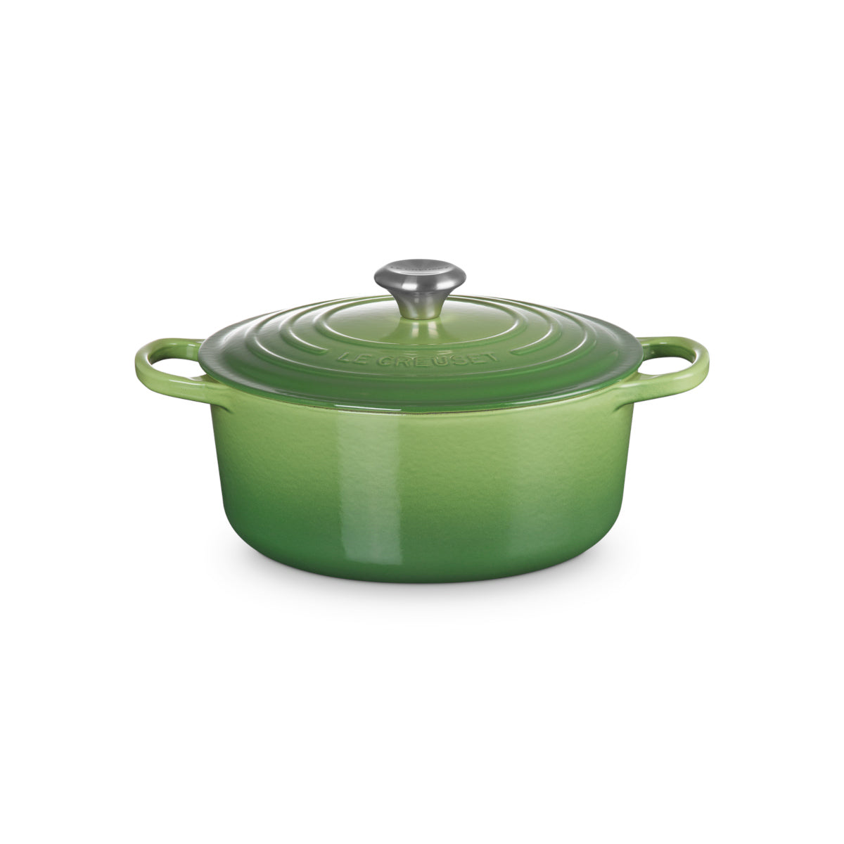Le Creuset Signature Cast Iron Round Casserole Bamboo 26cm – green cast iron pot with lid