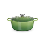 Le Creuset Signature Cast Iron Round Casserole Bamboo 26cm – green cast iron pot with lid