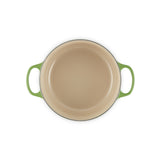 Le Creuset Signature Cast Iron Round Casserole Bamboo 26cm – top-down view of beige enamel interior