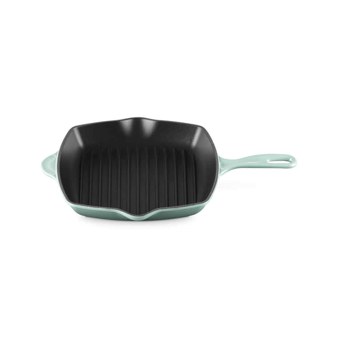 Le Creuset Signature Cast Iron Square Grillit 26cm Sage square grill pan cast iron ridged surface premium cookware