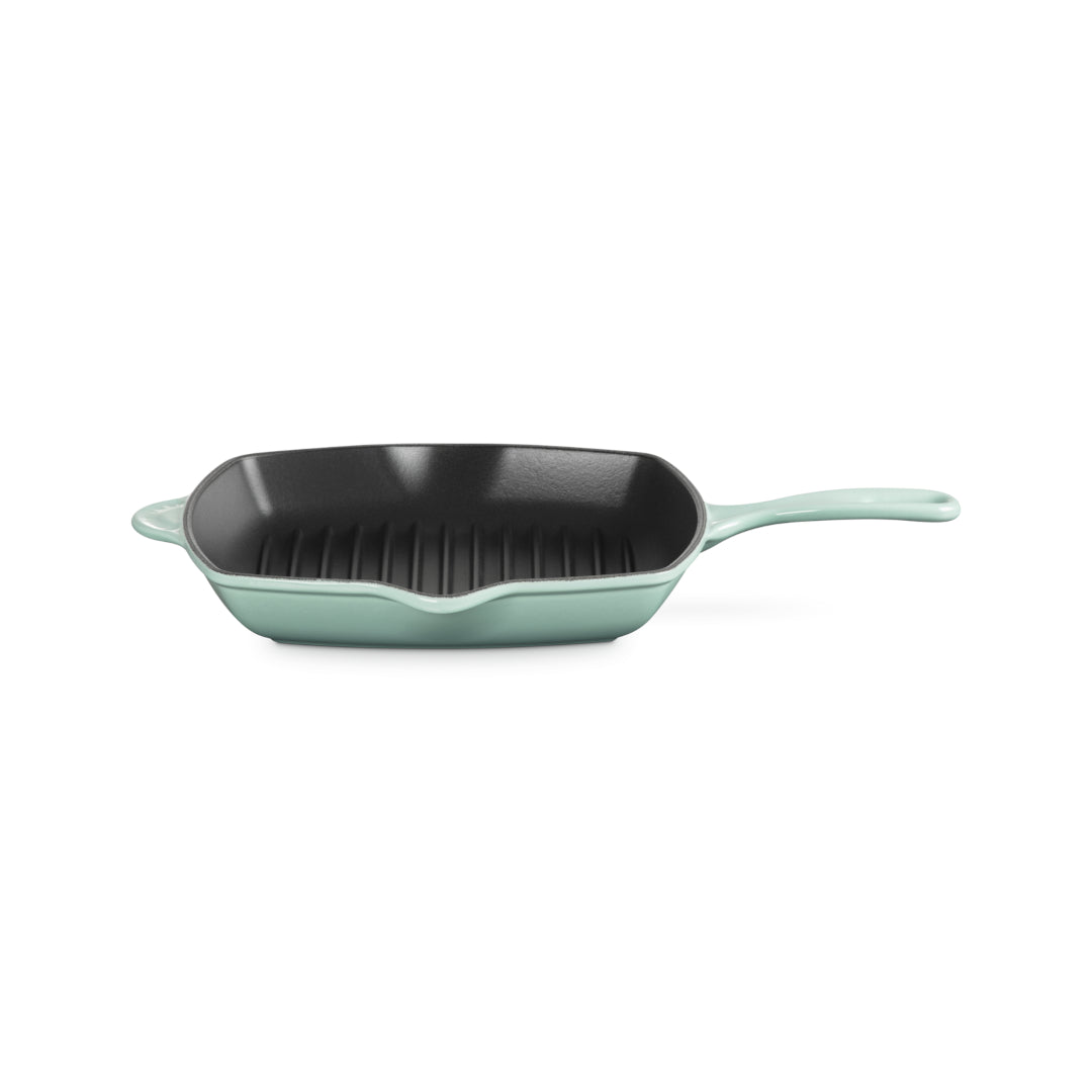 Le Creuset Signature Cast Iron Square Grillit 26cm Sage square grill pan cast iron ridged surface premium cookware