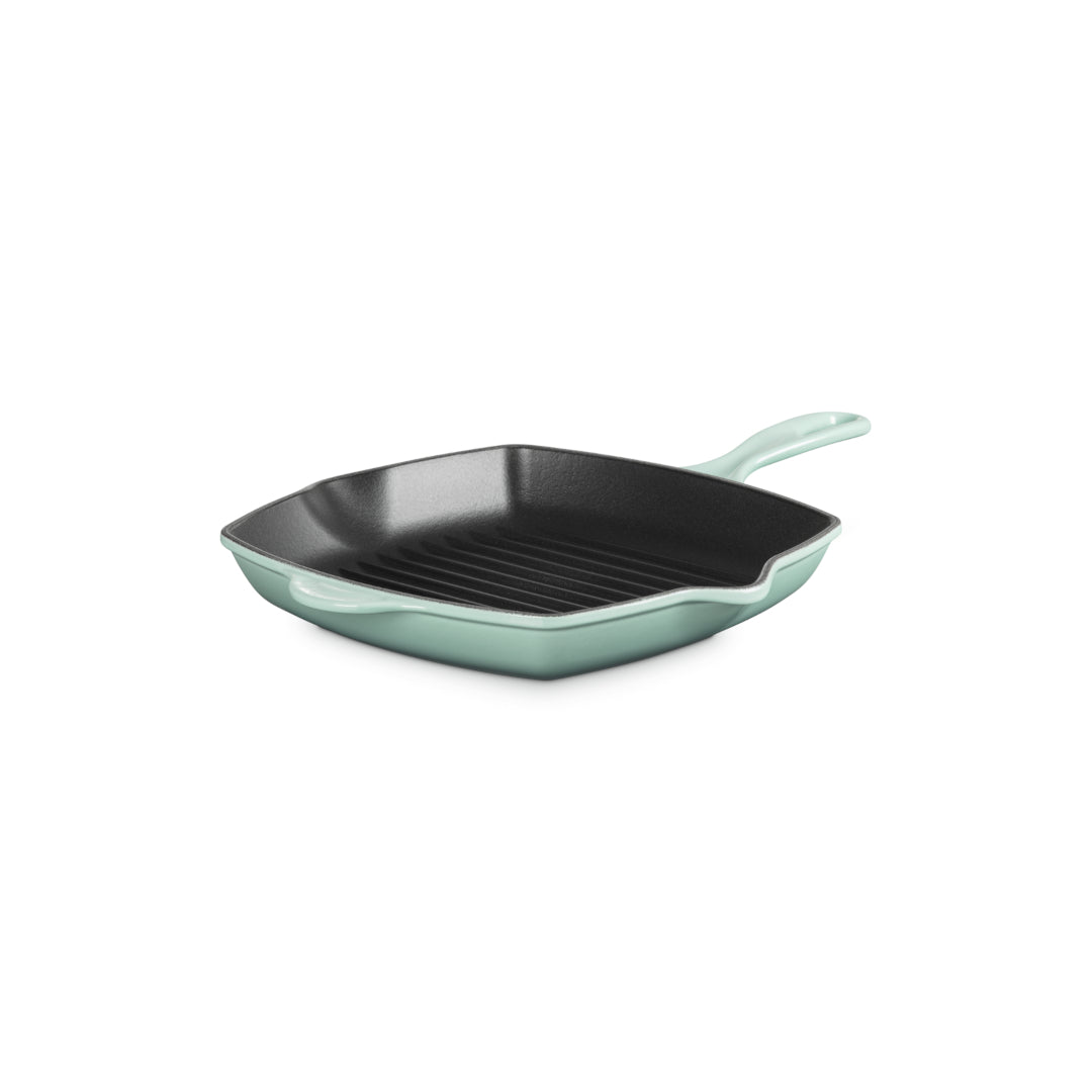 Le Creuset Signature Cast Iron Square Grillit 26cm Sage square grill pan cast iron ridged surface premium cookware