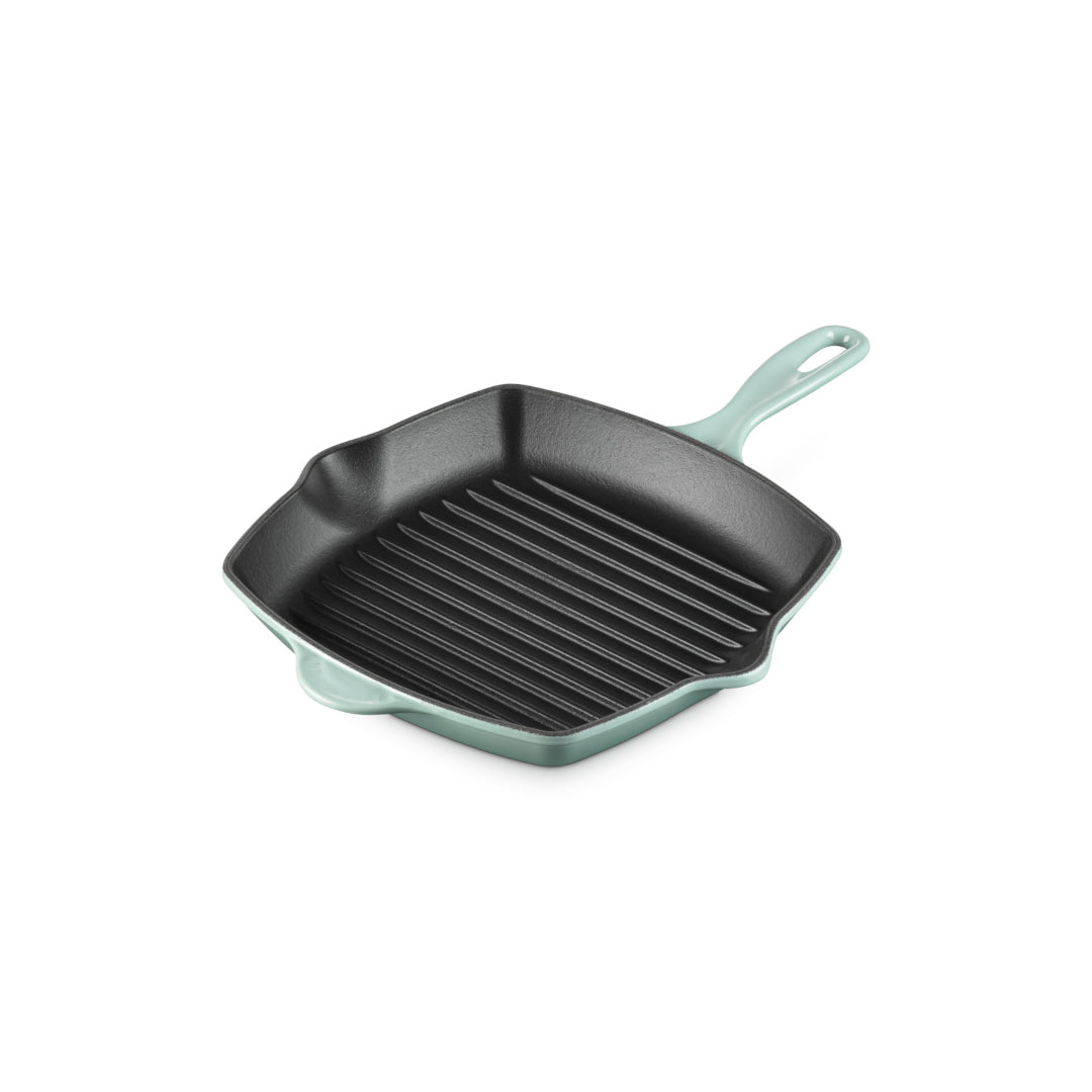 Le Creuset Signature Cast Iron Square Grillit 26cm Sage square grill pan cast iron ridged surface premium cookware
