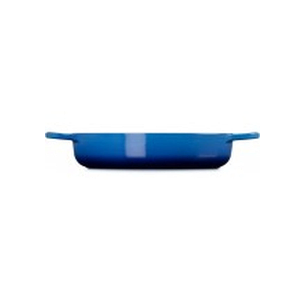 Side view of Le Creuset Signature Everyday Pan 28cm in Azure blue enamel finish