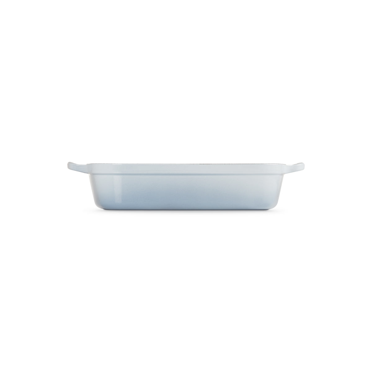 Le Creuset Signature Roaster 33cm Coastal Blue enamelled cast iron rectangular roasting dish with cream interior and loop handles