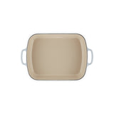 Le Creuset Signature Roaster 33cm Coastal Blue enamelled cast iron rectangular roasting dish with cream interior and loop handles