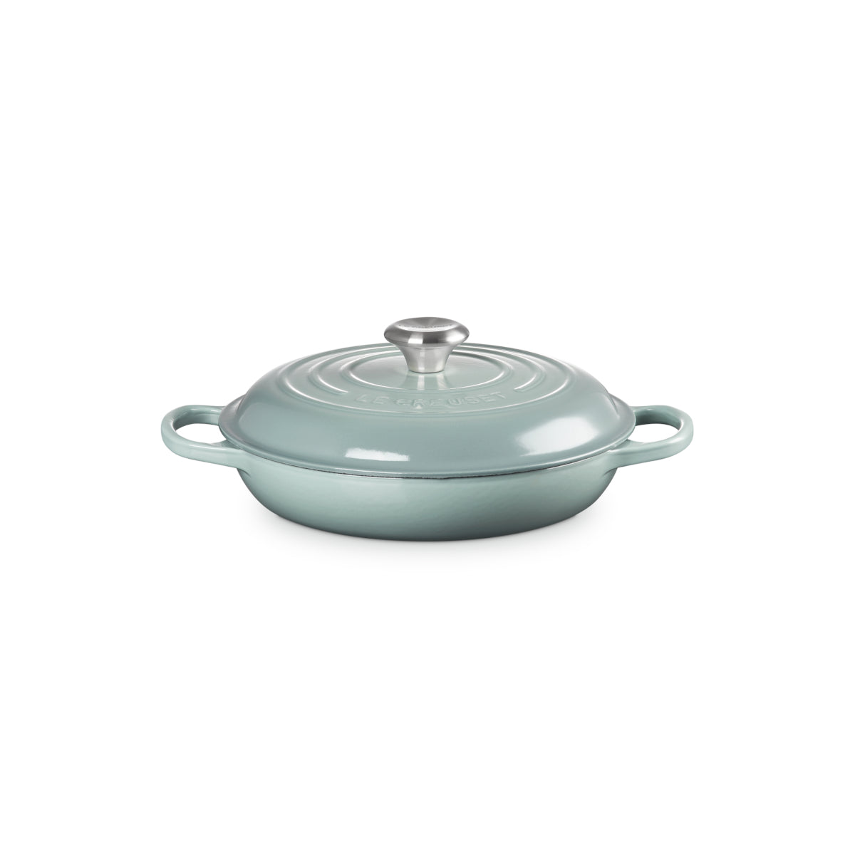 Le Creuset Signature shallow cast iron casserole 26cm 2.2L in Sea Salt