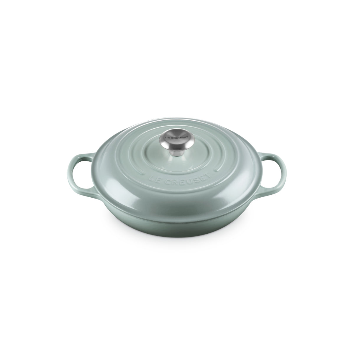 Le Creuset Signature shallow cast iron casserole 26cm 2.2L in Sea Salt