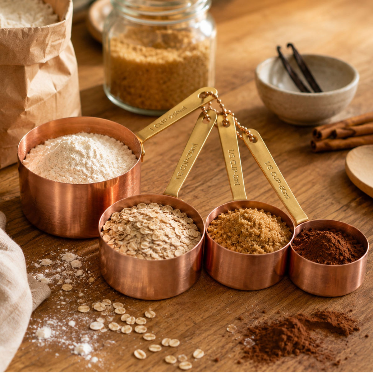 Davis & Waddell Heritage Copper & Brass Measuring Cup Set