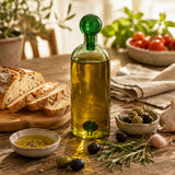 Assemble Olive Glass Oil Bottle Green 6.5 x 21.5cm