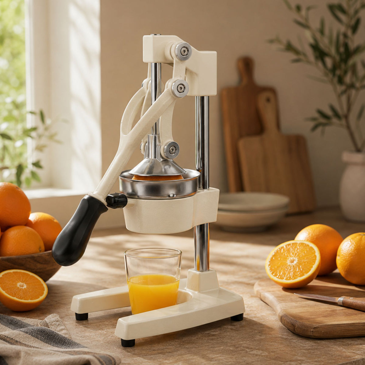 Integra Cast Iron Commercial Manual Juicer White