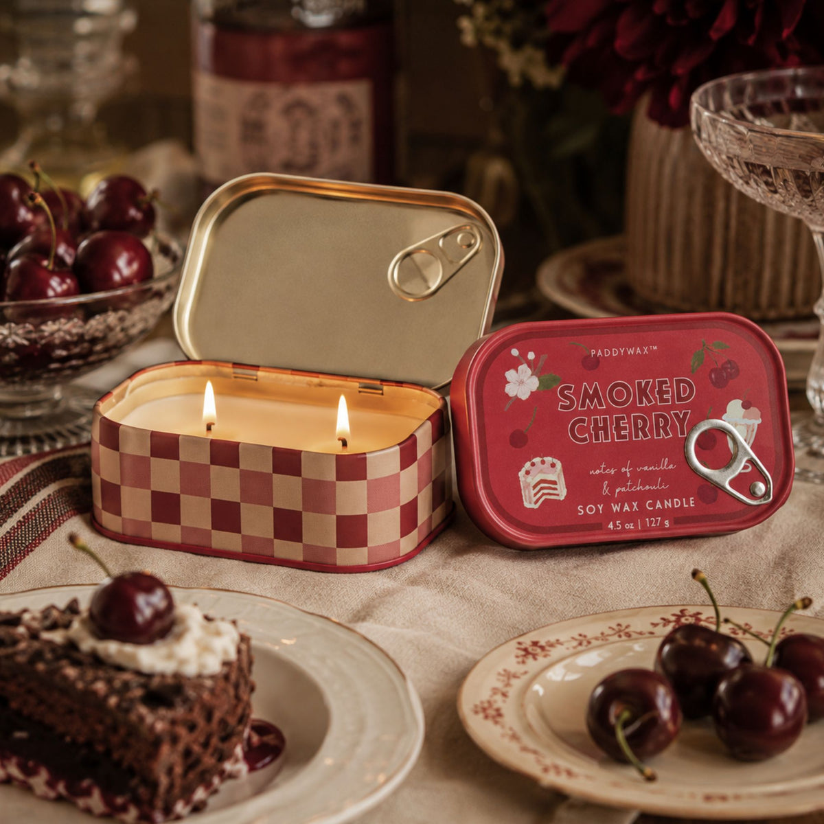 Paddywax Bistro Smoked Cherry Tin Candle 127G