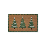 Madras Link Christmas Tree Trio Doormat Green White 45x75cm