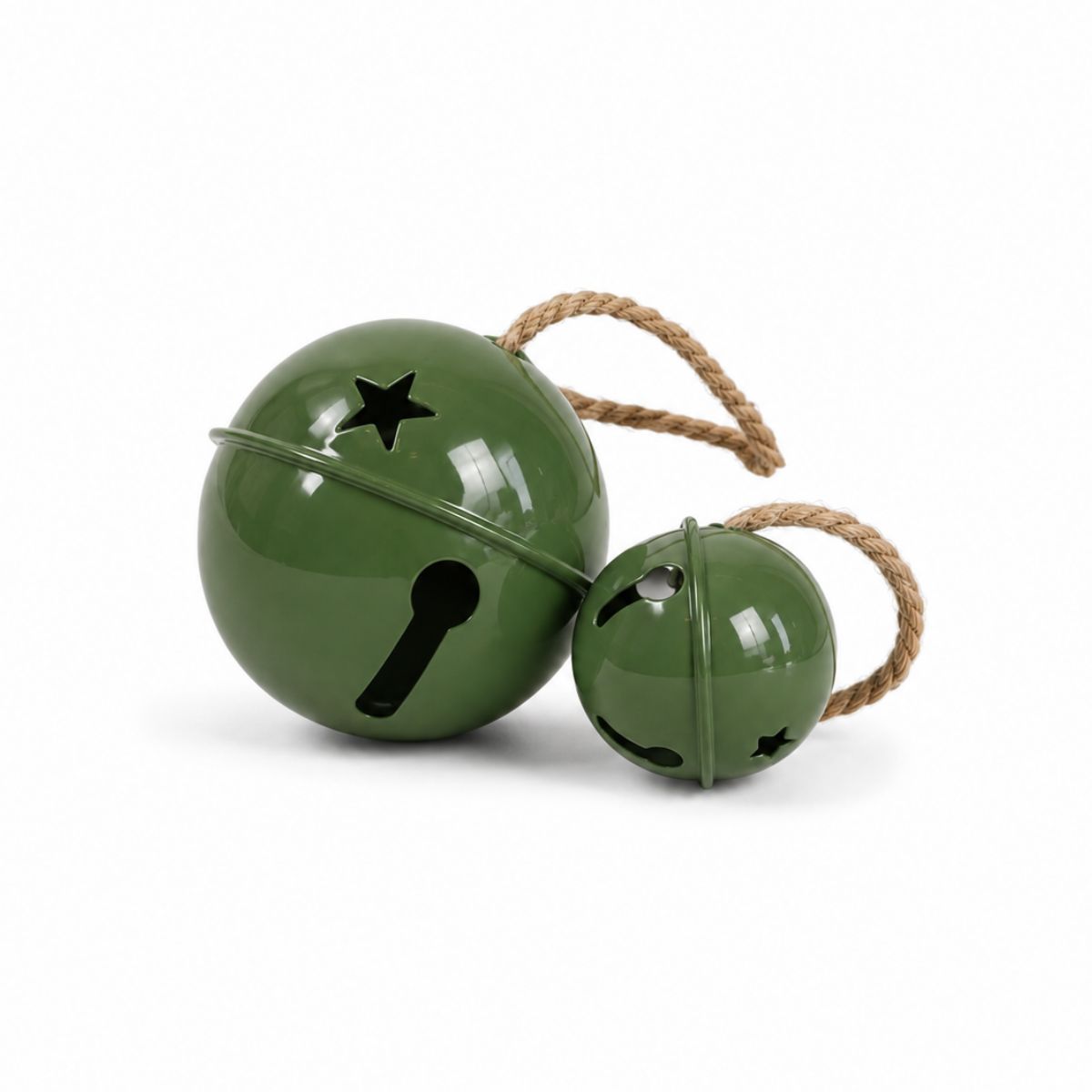 Mediterranean Markets Lune Green Enamel Ball Bell 10cm