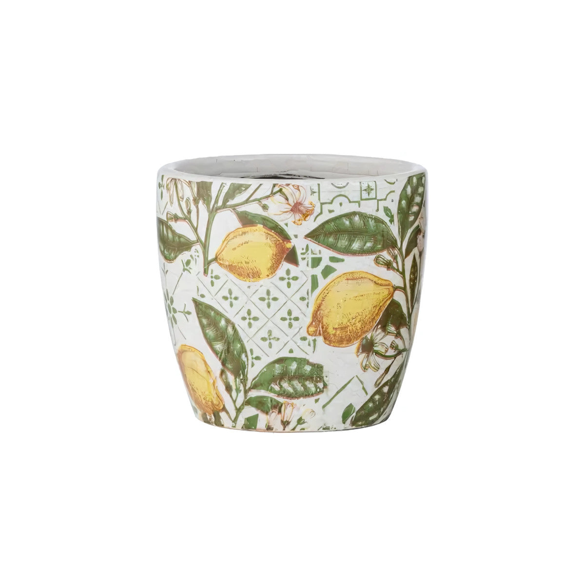 Limoni Ceramic Pot Green & Yellow Small 15 x 14.5cm | Minimax