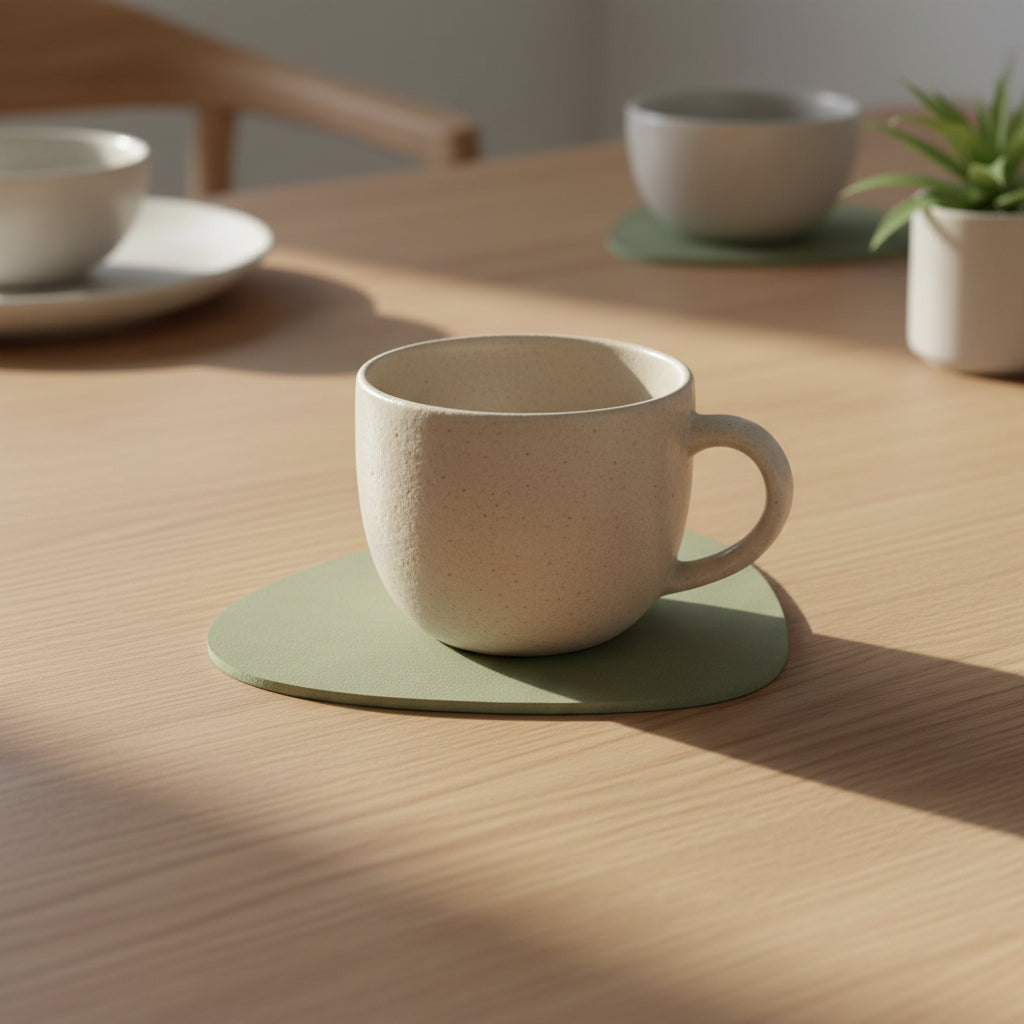 Lind DNA Curve Coaster Olive Green 11 × 13cm