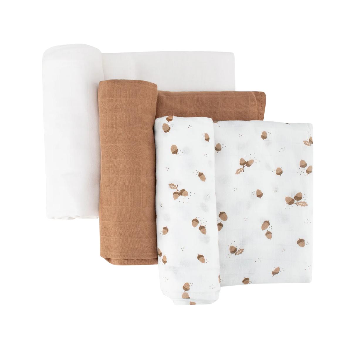 Little Bamboo Muslin Wraps Iced Coffee Set of 3 | Minimax