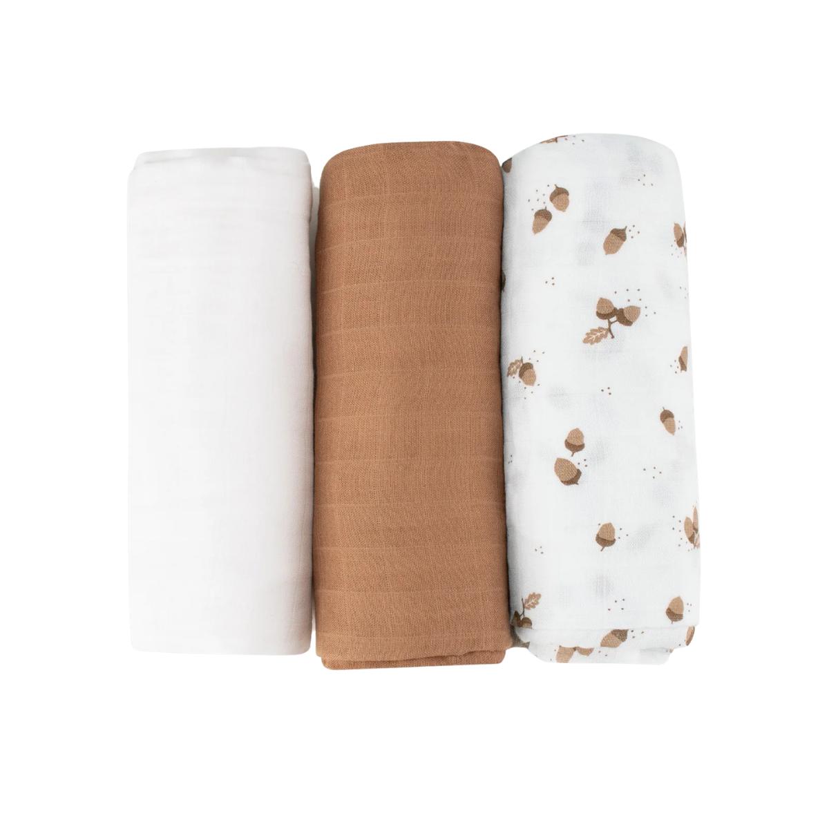 Little Bamboo Muslin Wraps Iced Coffee Set of 3 | Minimax