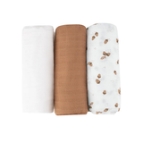 Little Bamboo Muslin Wraps Iced Coffee Pack of 3 | Minimax