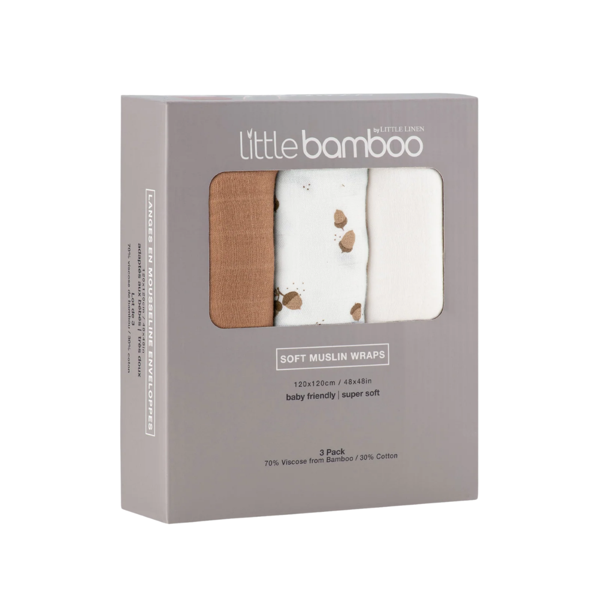 Little Bamboo Muslin Wraps Iced Coffee Pack of 3 | Minimax