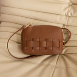 ELMS and KING London Weave Base Crossbody Tan Saffiano | Minimax