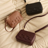 ELMS and KING London Weave Base Crossbody Tan Saffiano | Minimax