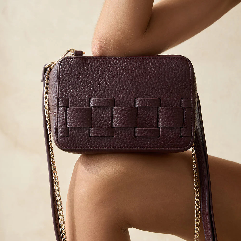 ELMS and KING London Weave Base Crossbody Wine | Minimax