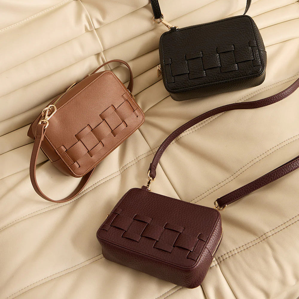 ELMS and KING London Weave Base Crossbody Wine | Minimax