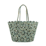 French Bazaar Jane Crochet Basket Celadon/Gold | Minimax
