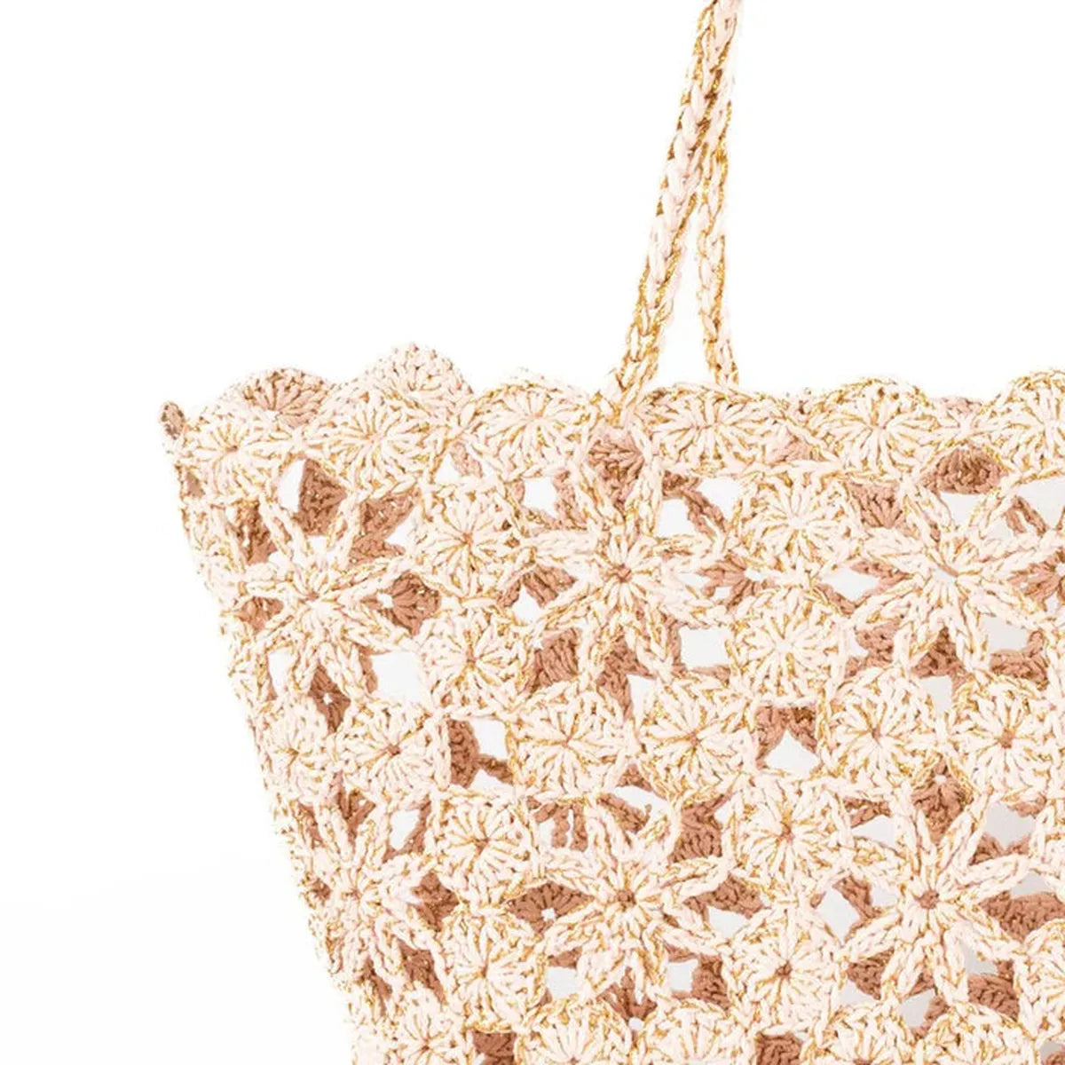 French Bazaar Jane Crochet Basket Pink/Gold | Minimax
