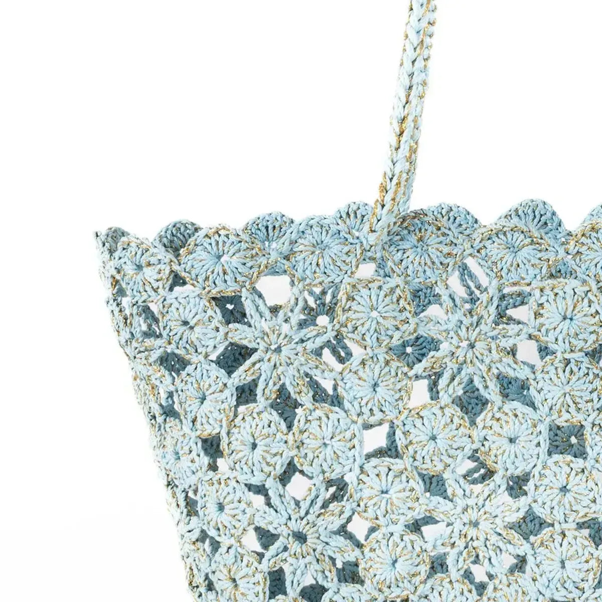 French Bazaar Jane Crochet Basket Hydrangea/Gold | Minimax