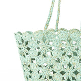 French Bazaar Jane Crochet Basket Lagoon/Gold | Minimax