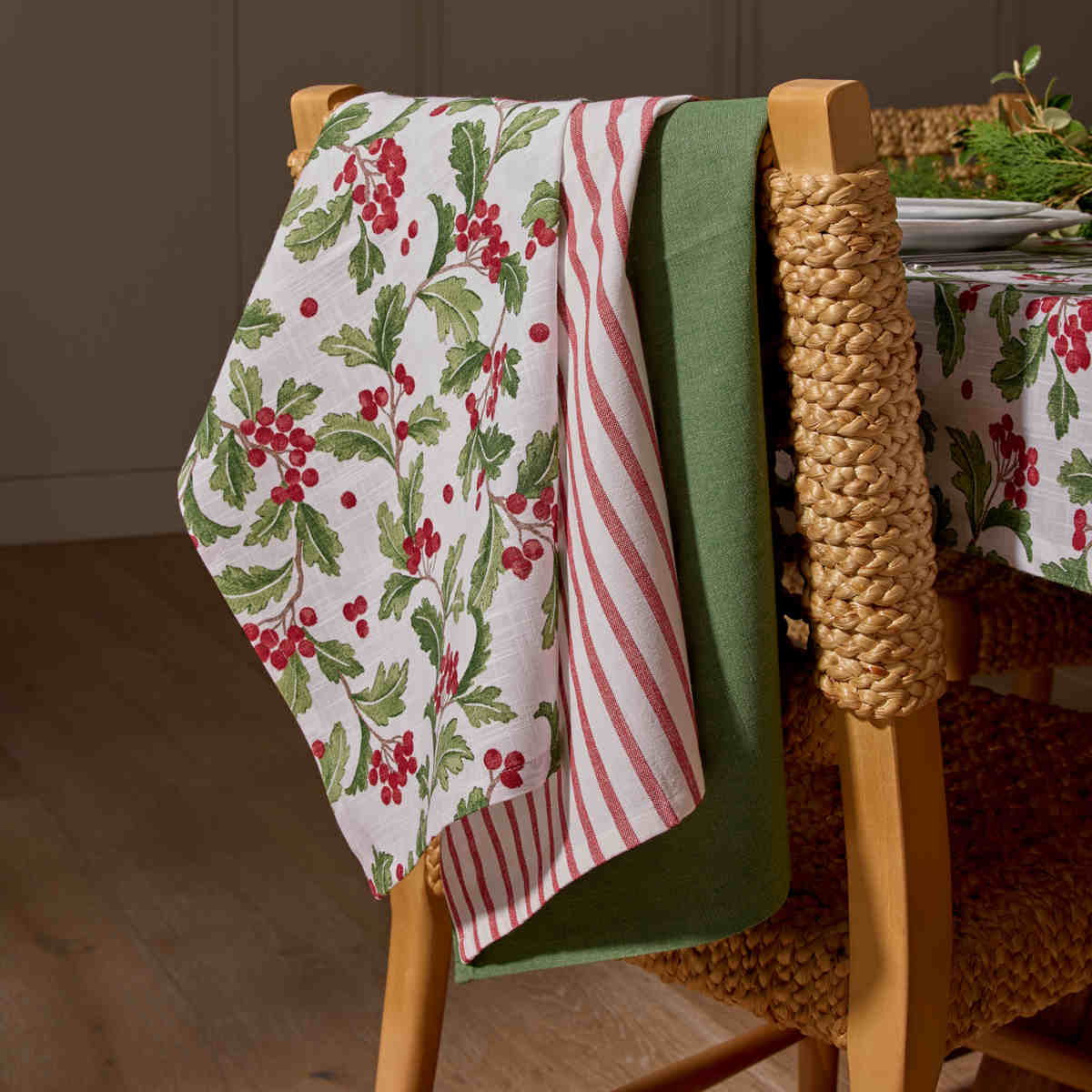 Madras Link Evergreen Tea Towel (Pack of 3) | Minimax