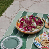 Madras Link Kit Greens Wavy Stripe Alfresco Tablecloth 14