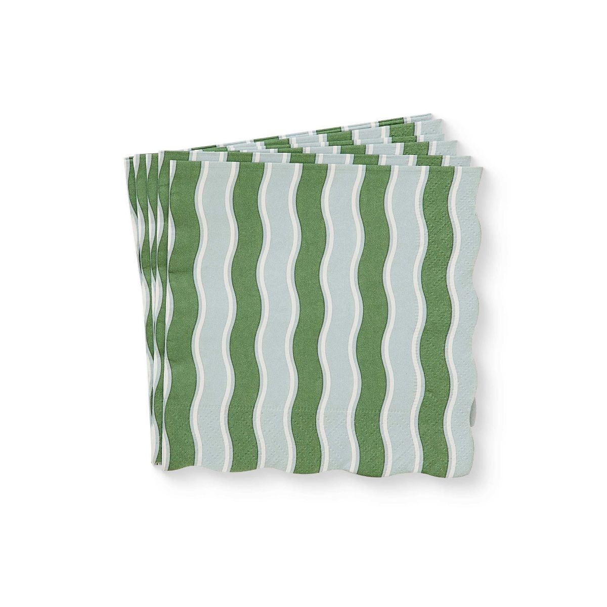 Madras Link Kitchen Greens Wavy Stripe Paper Napkin Pack of 20