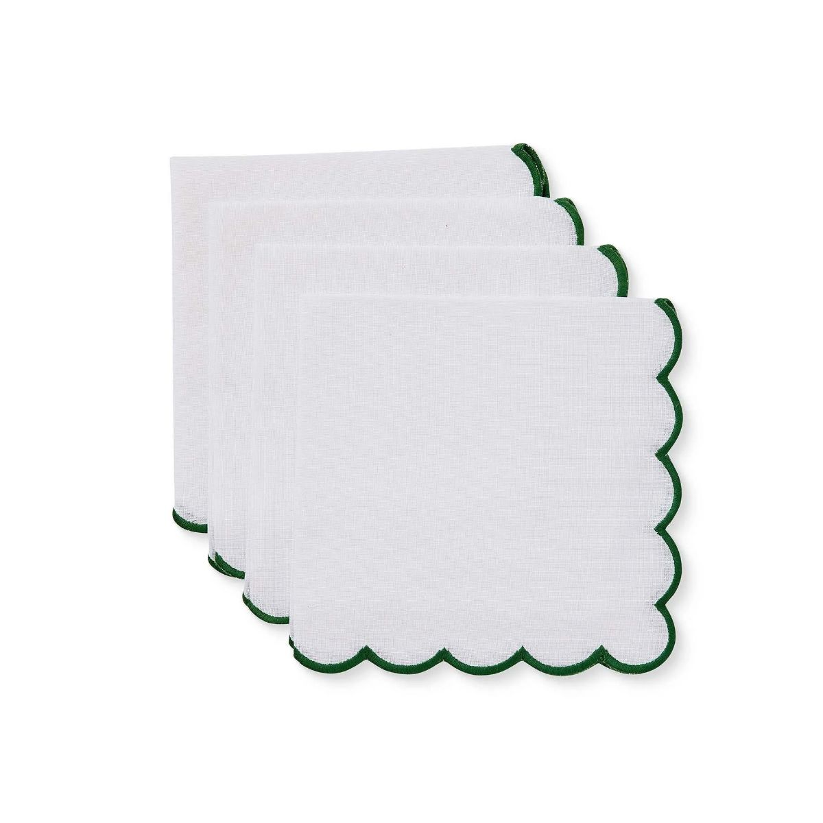 Madras Link Scallop Napkin White Spruce Set Of 4